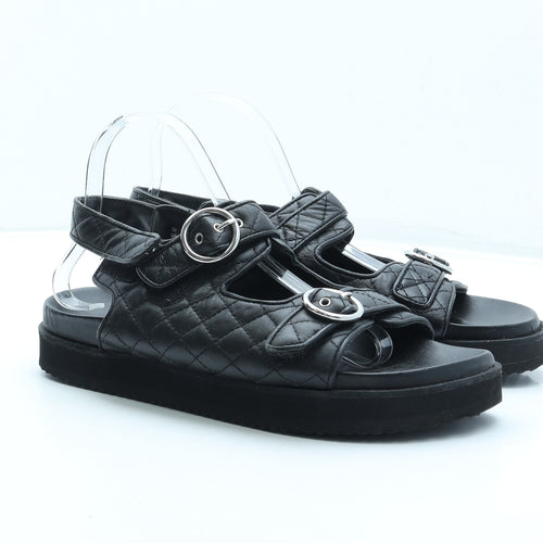 Simply Be Womens Black Synthetic Slingback Sandal UK 7