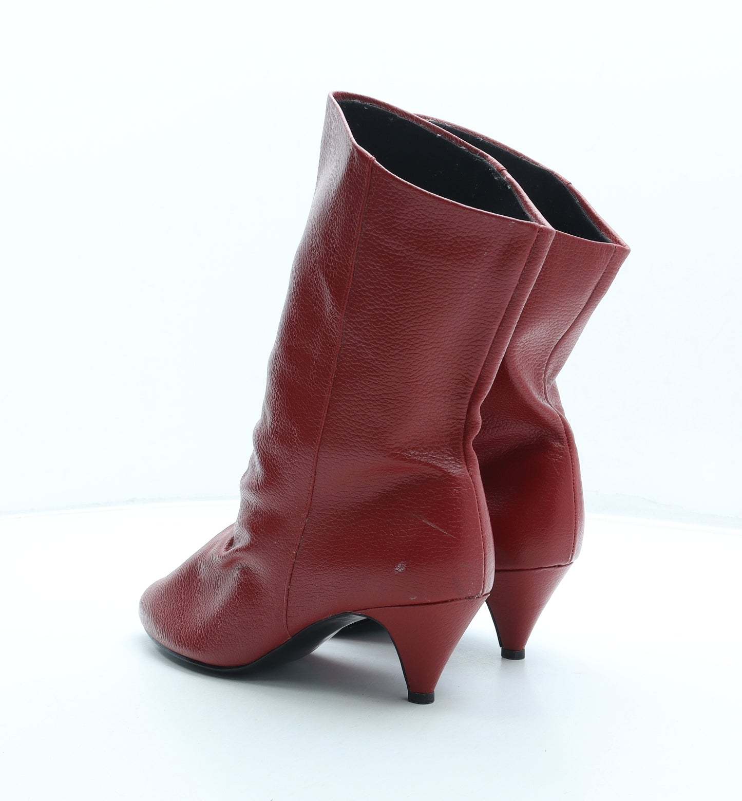 Preworn Womens Red Synthetic Bootie Boot UK 7