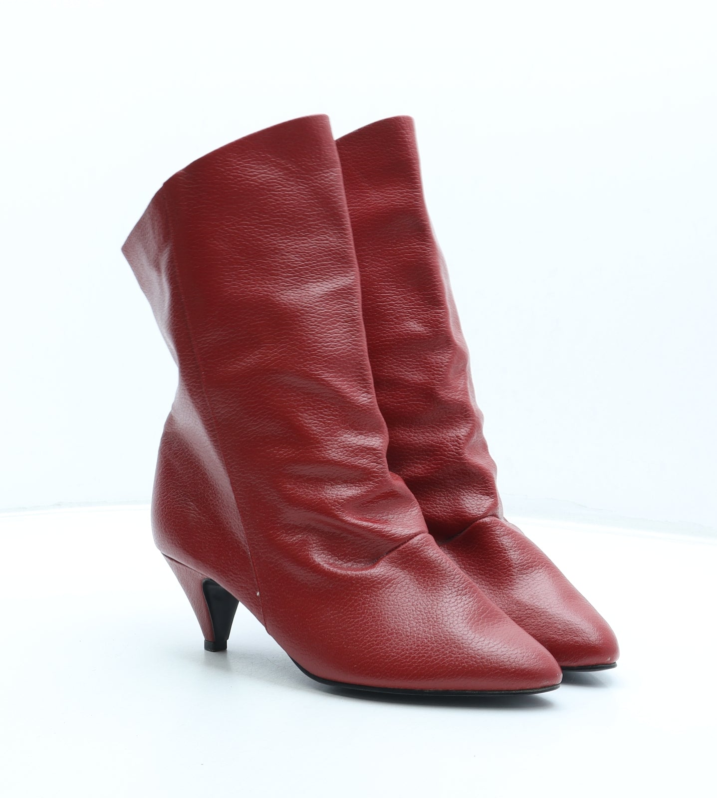 Preworn Womens Red Synthetic Bootie Boot UK 7