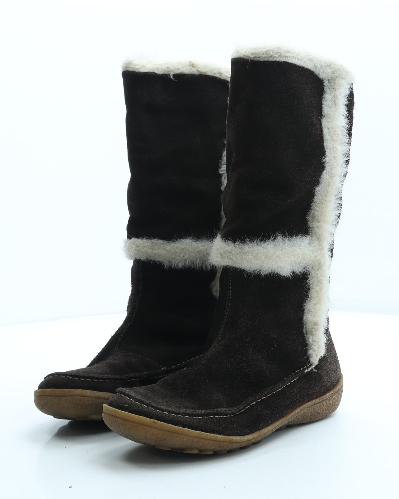 Preworn Womens Brown Synthetic Snow Boot Boot UK 3