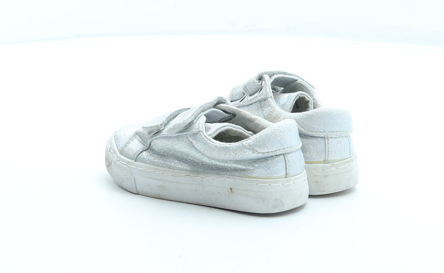 George Girls Silver Synthetic Trainer UK 6