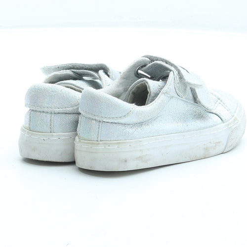 George Girls Silver Synthetic Trainer UK 6