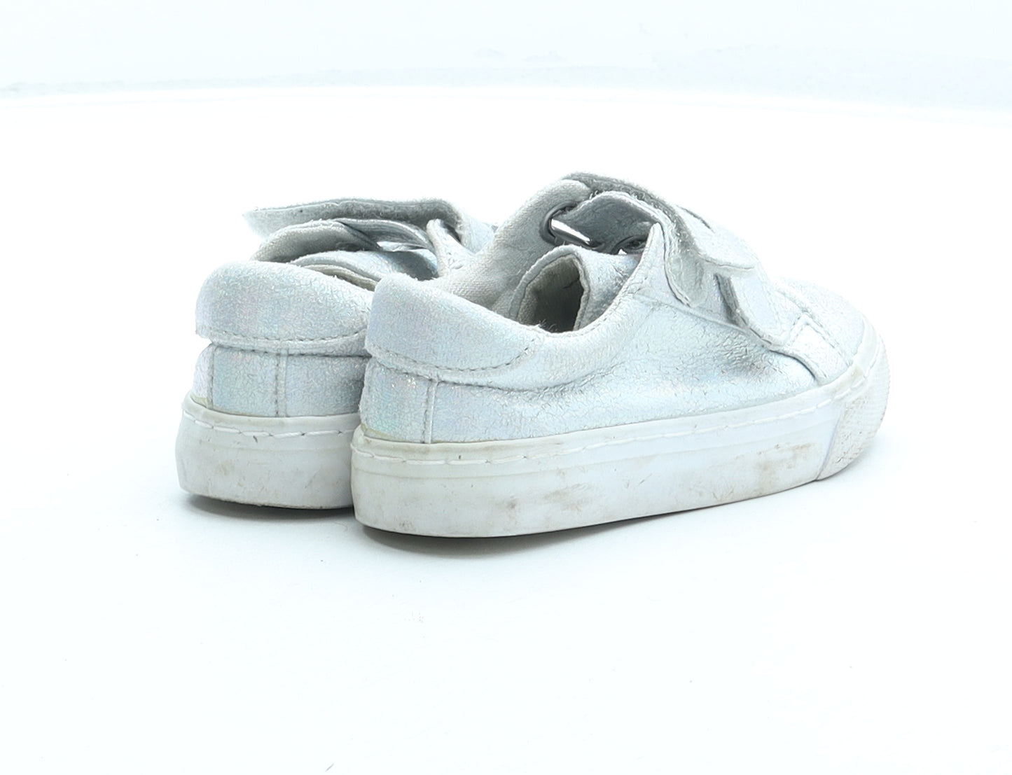 George Girls Silver Synthetic Trainer UK 6