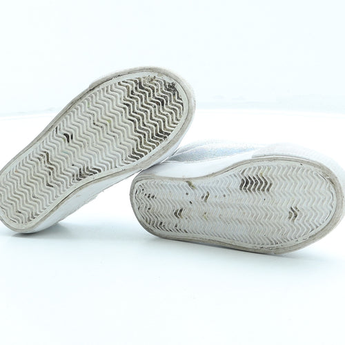 George Girls Silver Synthetic Trainer UK 6