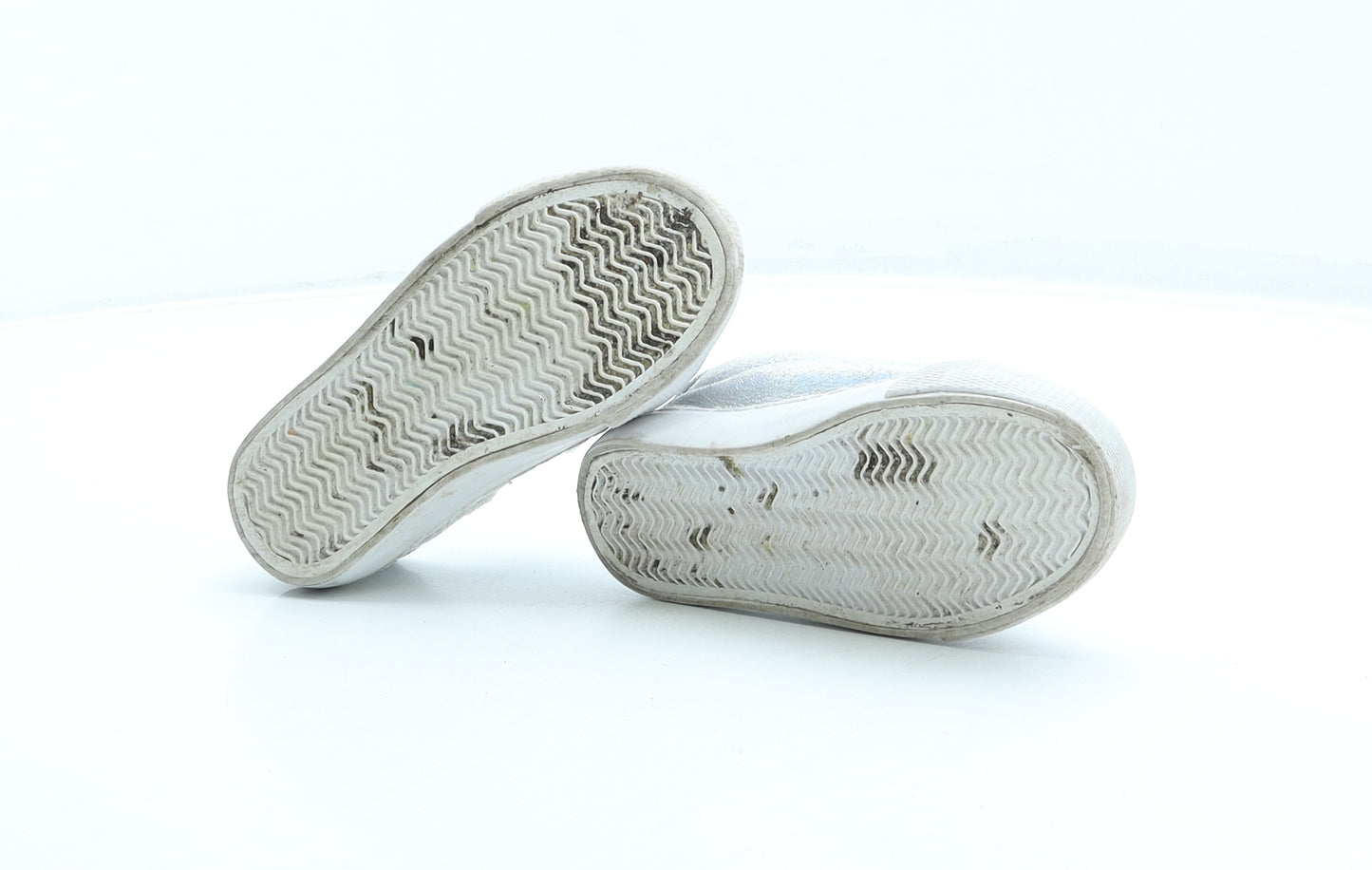 George Girls Silver Synthetic Trainer UK 6