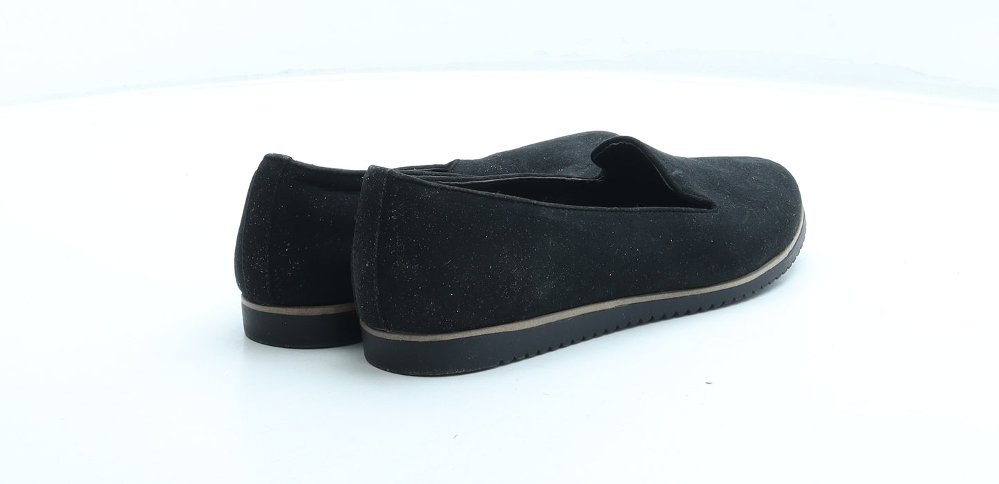 Graceland Womens Black Suede Ballet Flat UK 5 38