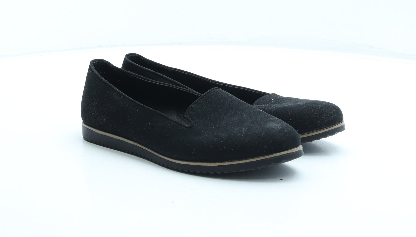 Graceland Womens Black Suede Ballet Flat UK 5 38