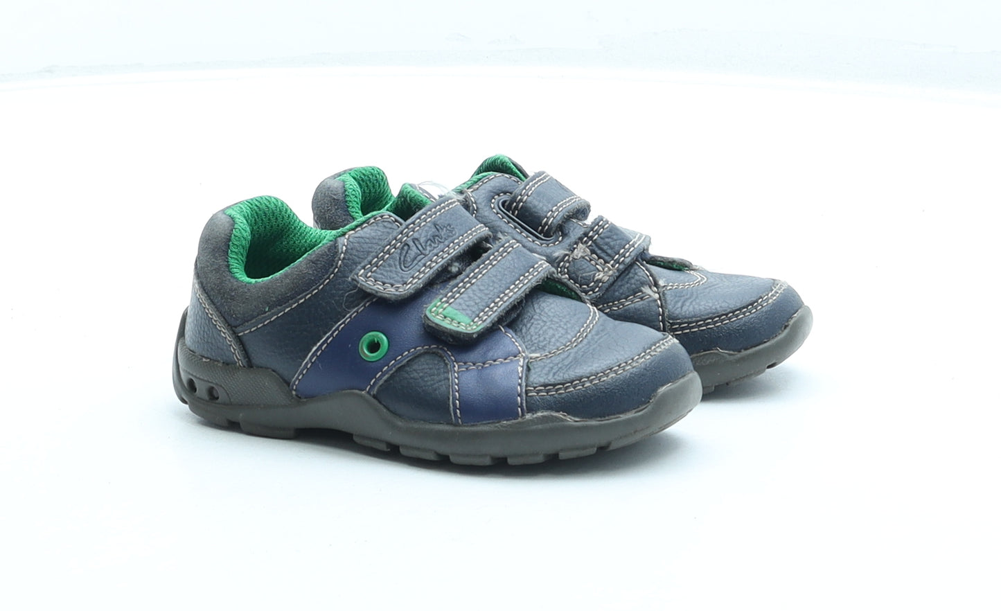 Clarks Boys Blue Synthetic Flat Trainer UK 4.5
