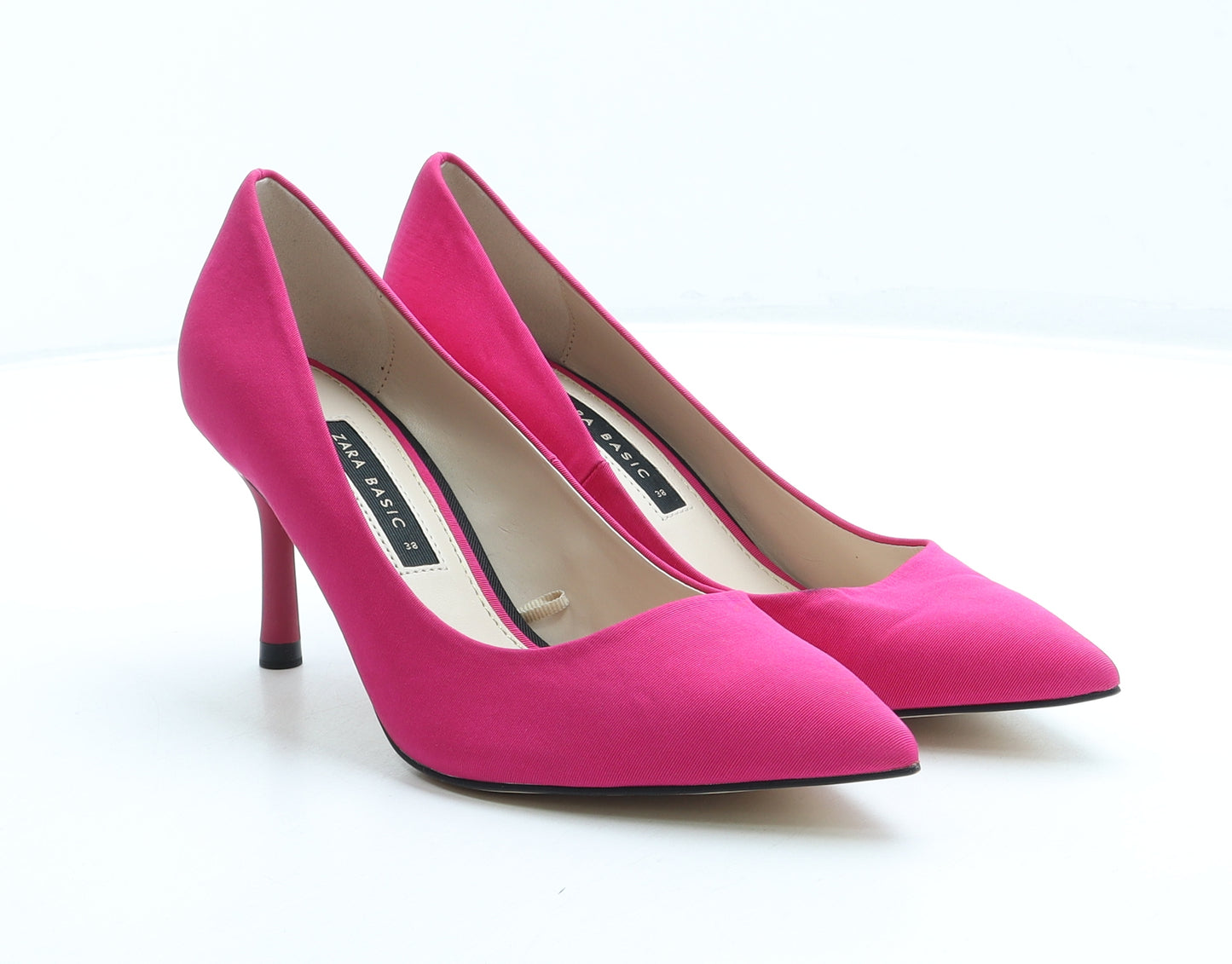 Zara Womens Pink Polyester Court Heel UK 5 38