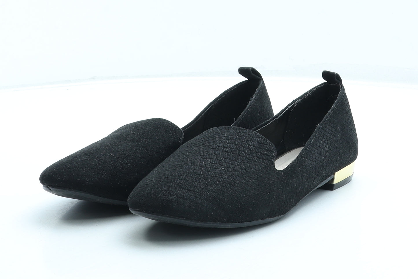 Primark Womens Black Leather Ballet Flat UK 4 37