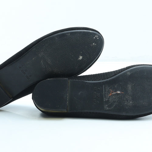 Primark Womens Black Leather Ballet Flat UK 4 37