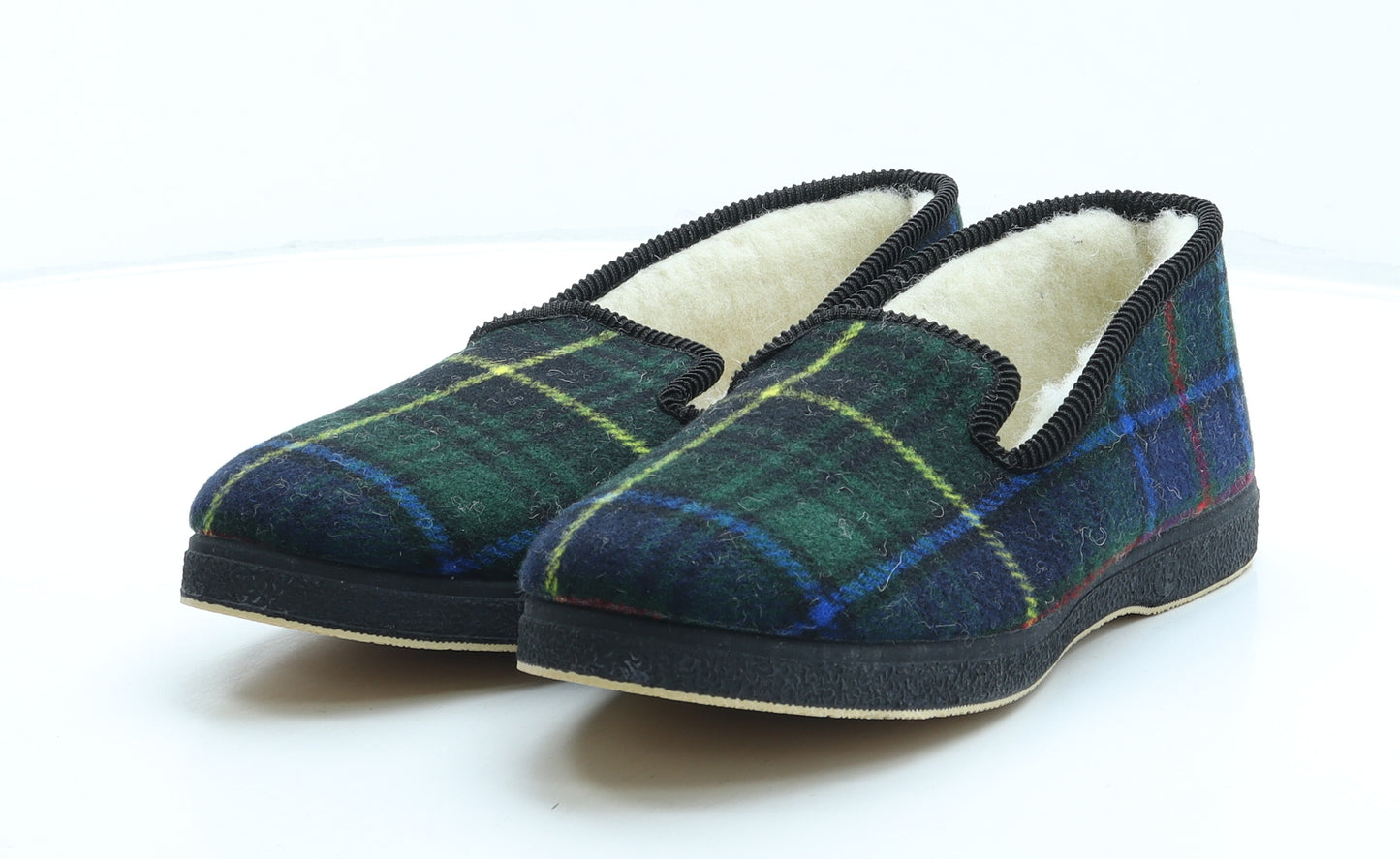 La Veritable Semelflex Mens Multicoloured Plaid Synthetic Loafer Slipper UK 9 43