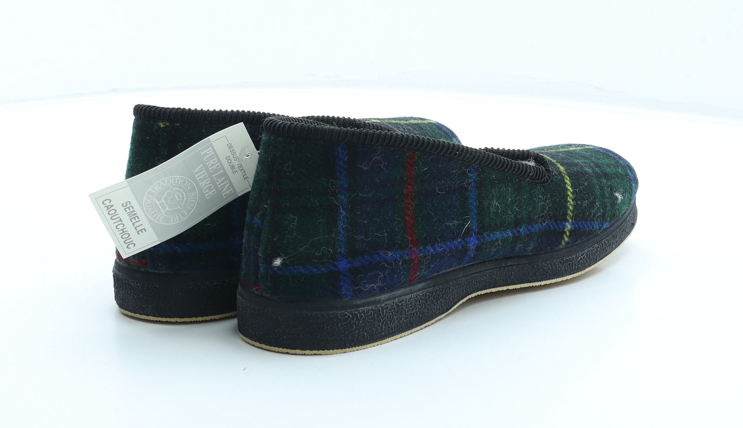 La Veritable Semelflex Mens Multicoloured Plaid Synthetic Loafer Slipper UK 9 43