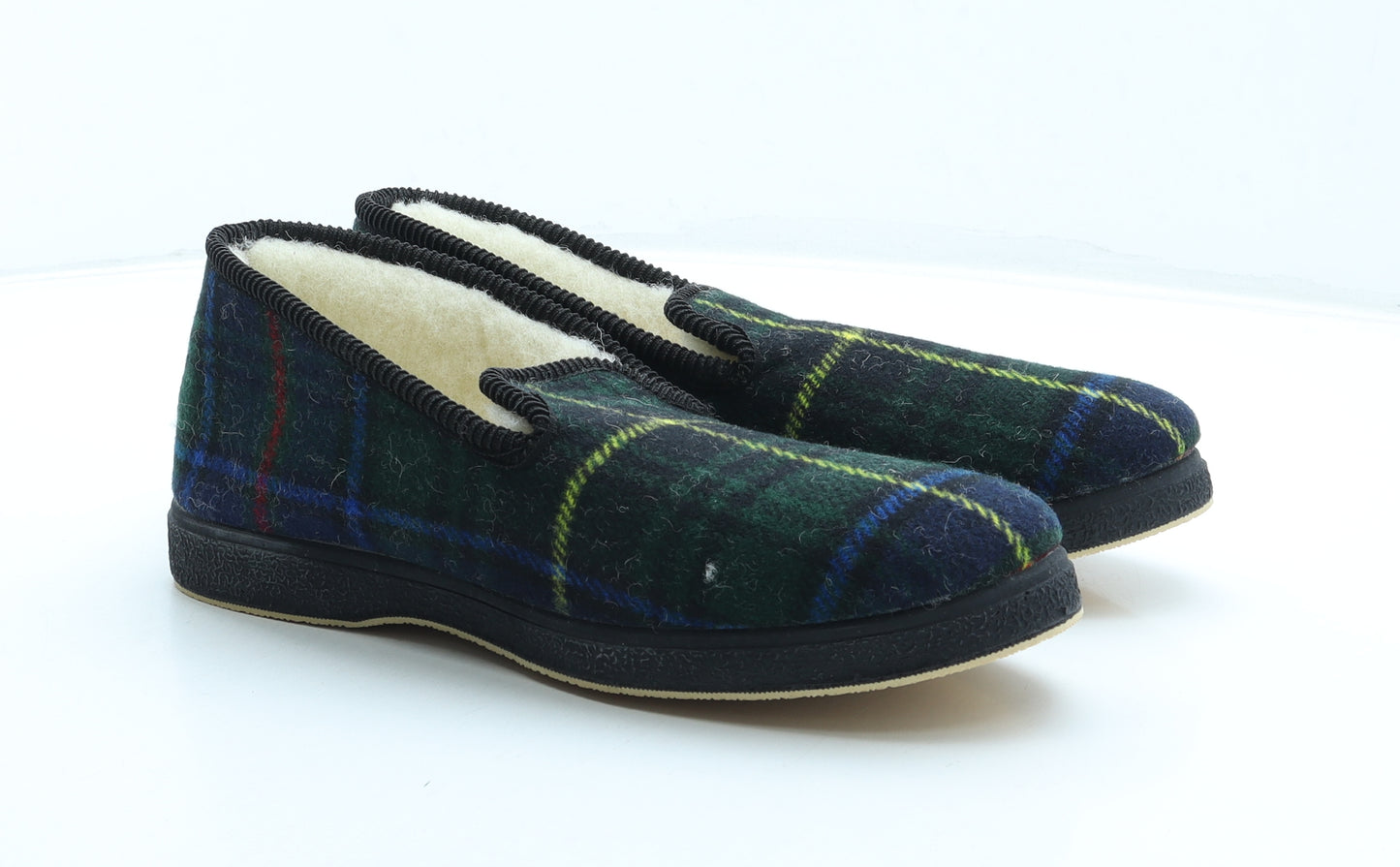 La Veritable Semelflex Mens Multicoloured Plaid Synthetic Loafer Slipper UK 9 43