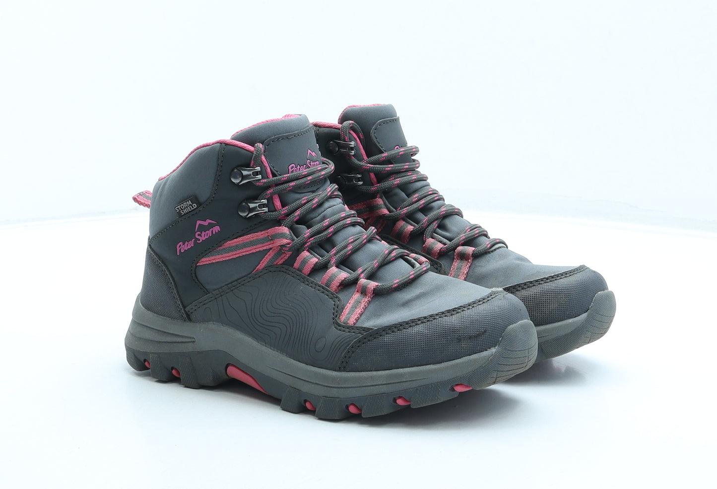 Peter Storm Girls Grey Synthetic Bootie Boot UK 2