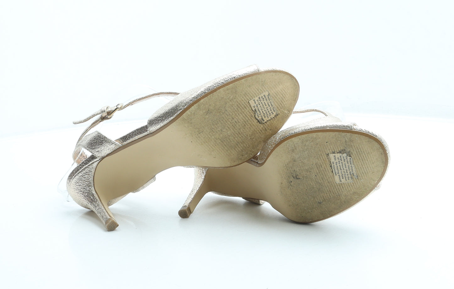 Dorothy Perkins Womens Gold Synthetic Strappy Heel UK 5