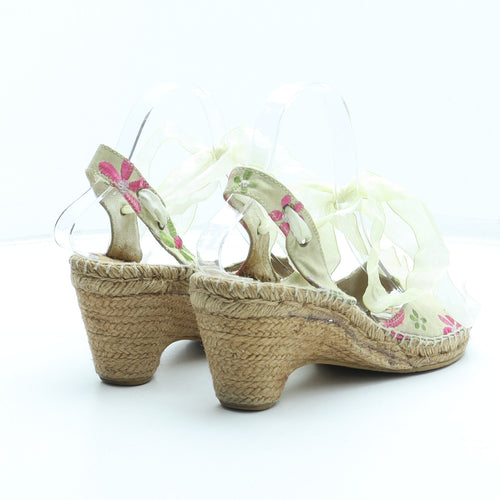 Preworn Womens Multicoloured Floral Synthetic Espadrille Heel UK 7 - Fairy