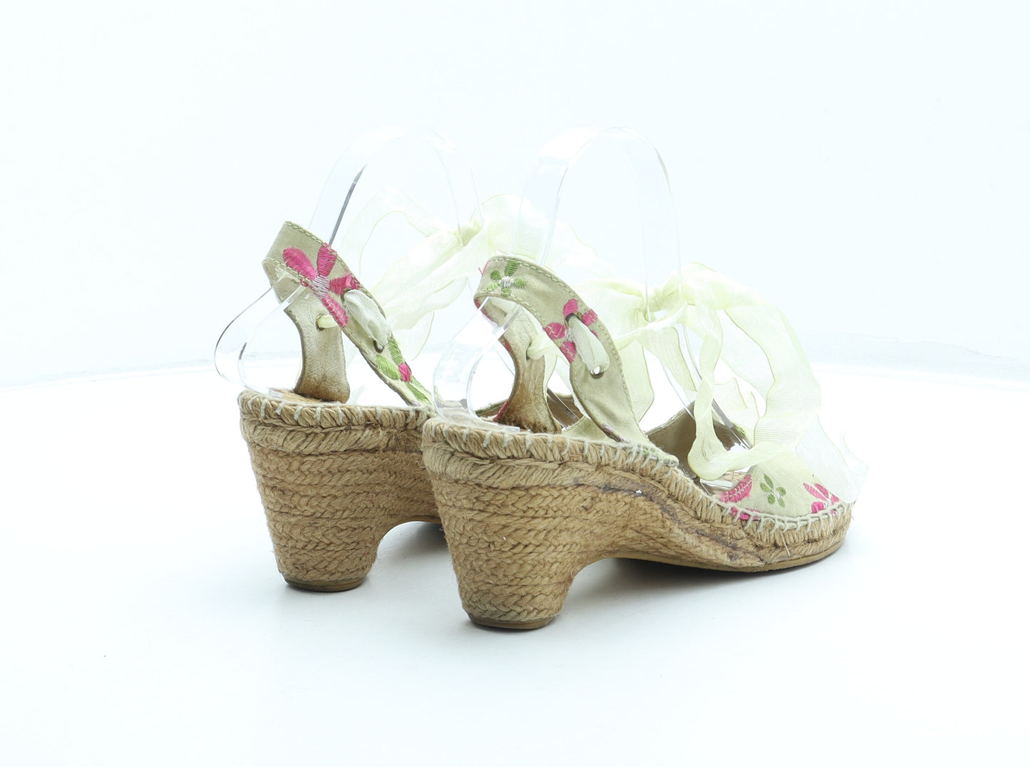 Preworn Womens Multicoloured Floral Synthetic Espadrille Heel UK 7 - Fairy