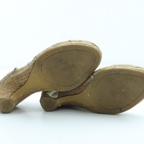 Preworn Womens Multicoloured Floral Synthetic Espadrille Heel UK 7 - Fairy