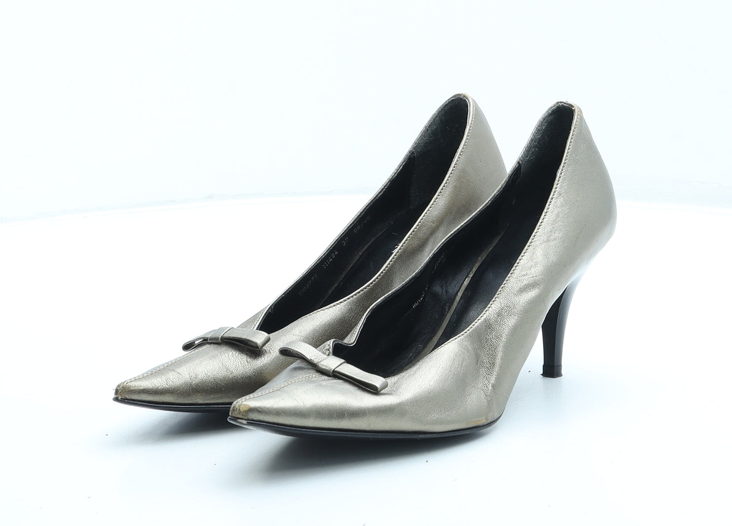 NEXT Womens Gold Leather Court Heel UK 4