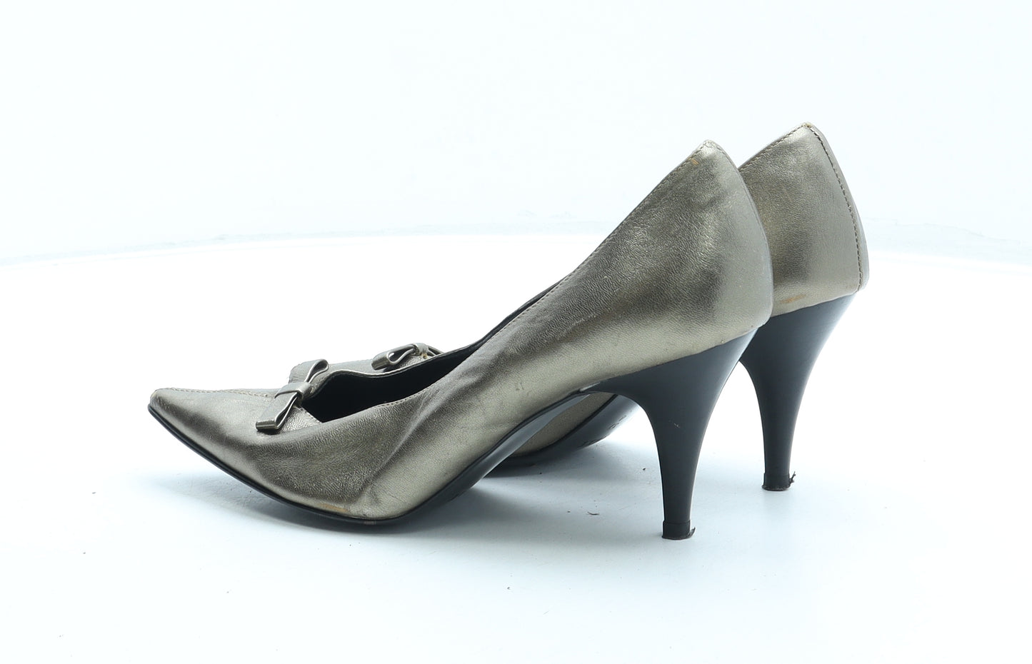NEXT Womens Gold Leather Court Heel UK 4