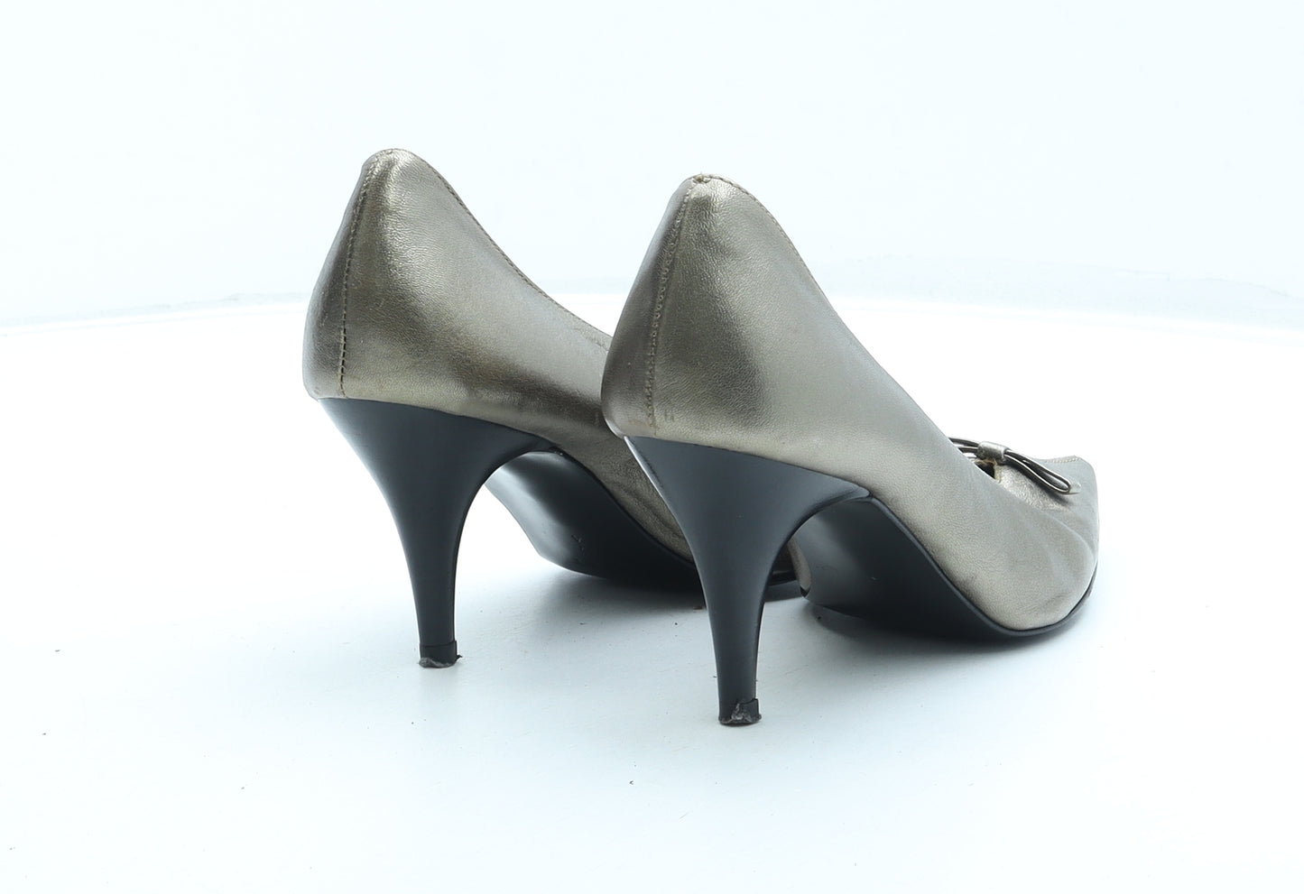 NEXT Womens Gold Leather Court Heel UK 4