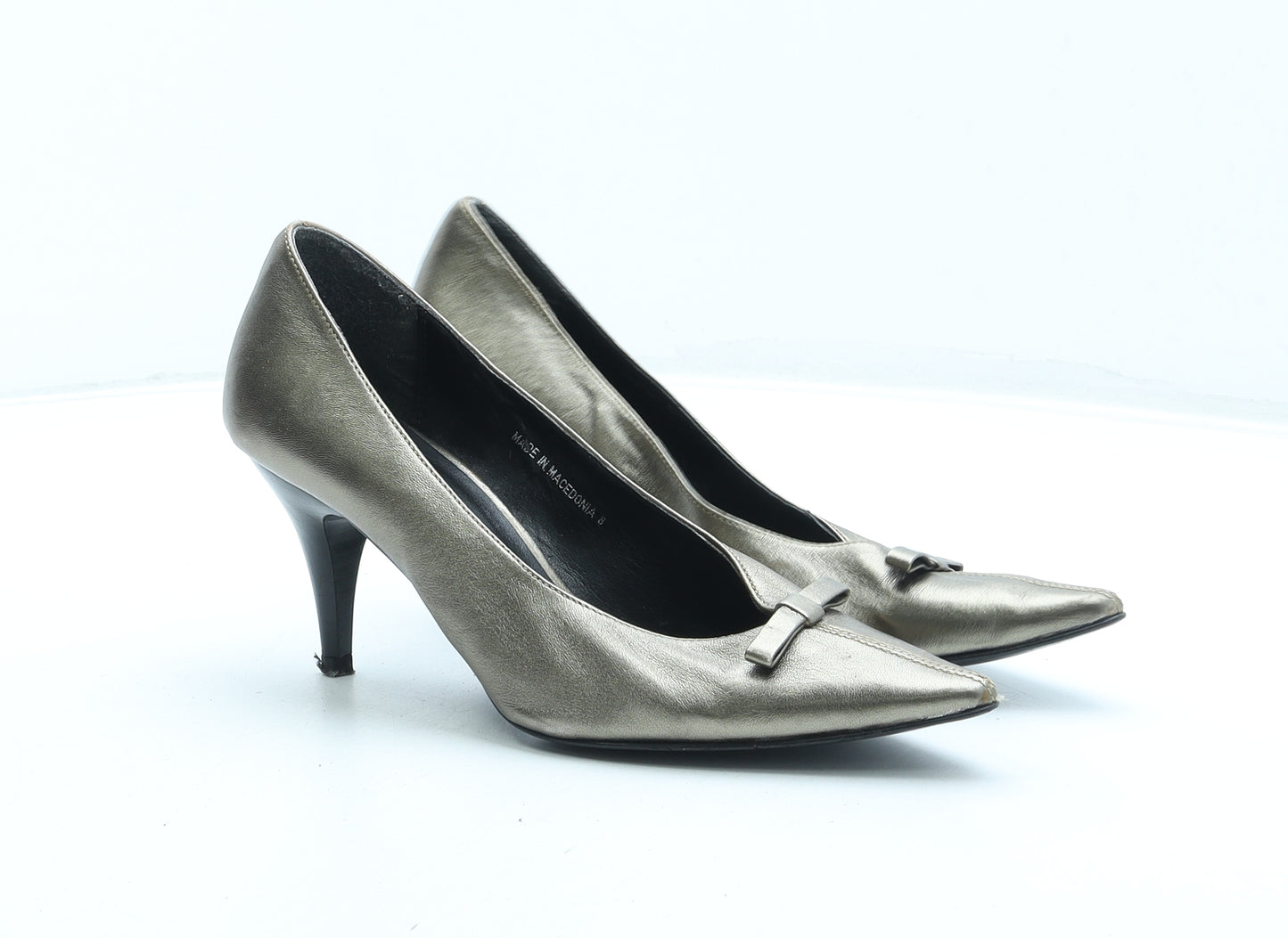 NEXT Womens Gold Leather Court Heel UK 4