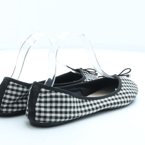 Primark Womens Black Gingham Cotton Ballet Flat UK 6