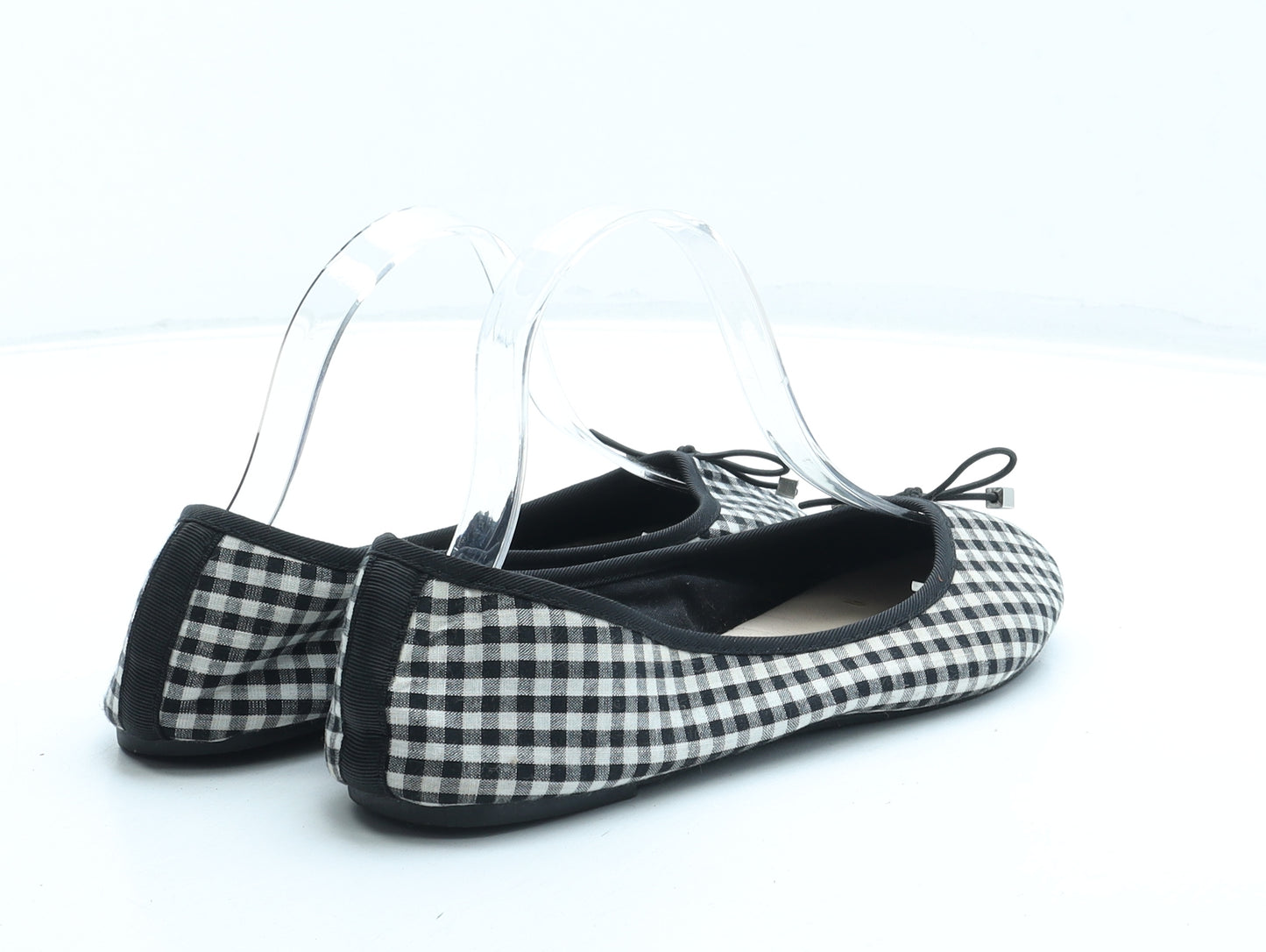 Primark Womens Black Gingham Cotton Ballet Flat UK 6