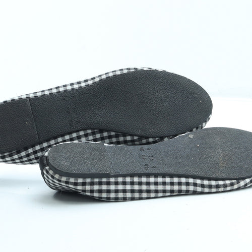 Primark Womens Black Gingham Cotton Ballet Flat UK 6