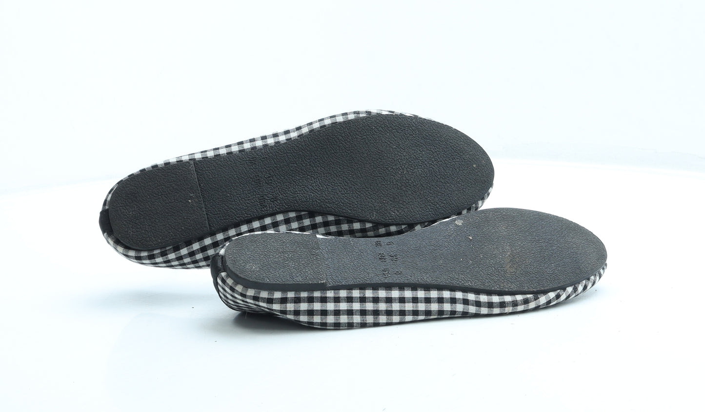 Primark Womens Black Gingham Cotton Ballet Flat UK 6