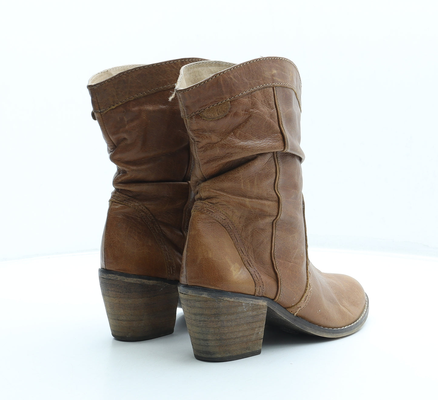 Fat Face Womens Brown Leather Bootie Boot UK 6 39