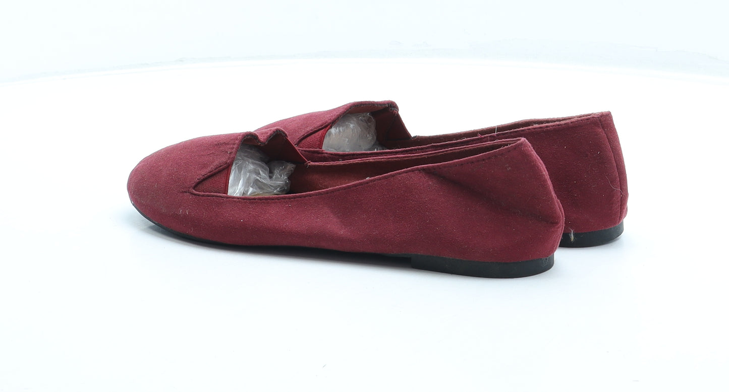 Sole Desire Womens Red Leather Ballet Flat UK 6