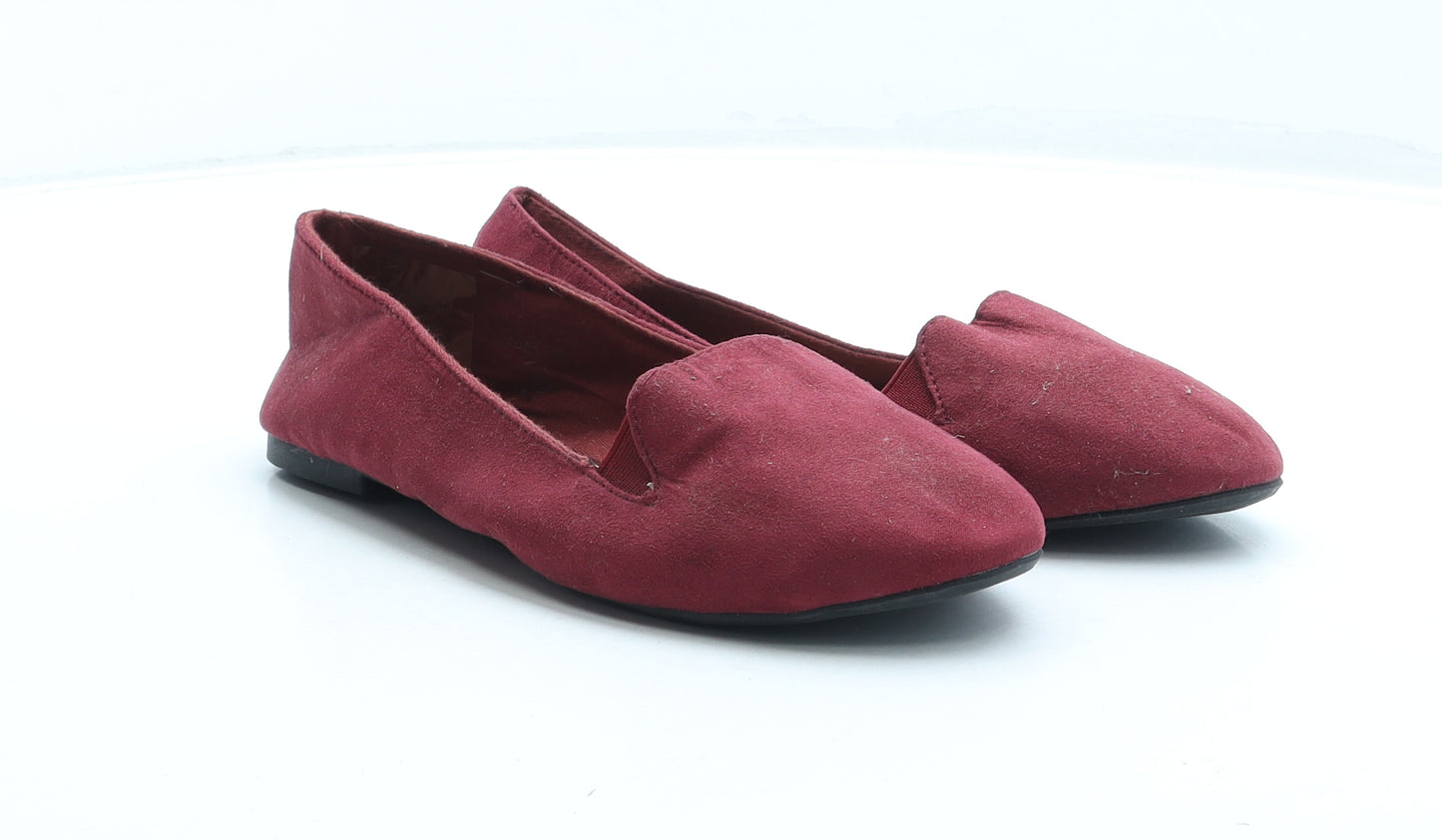 Sole Desire Womens Red Leather Ballet Flat UK 6