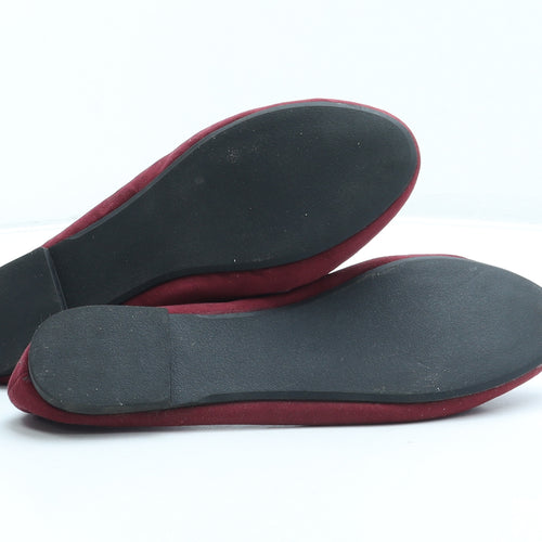 Sole Desire Womens Red Leather Ballet Flat UK 6