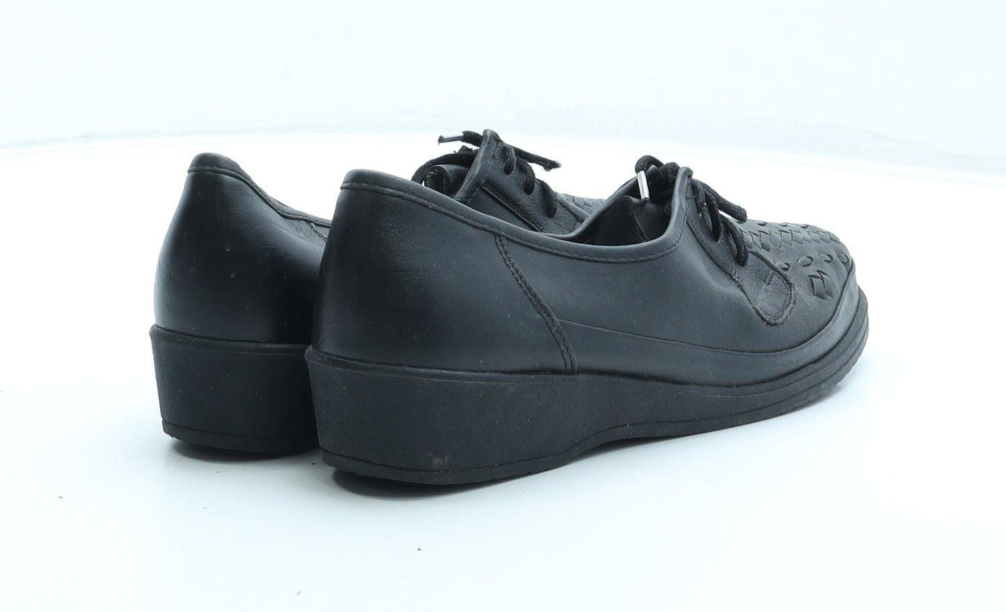 Pebe Womens Black Leather Loafer Flat UK 7