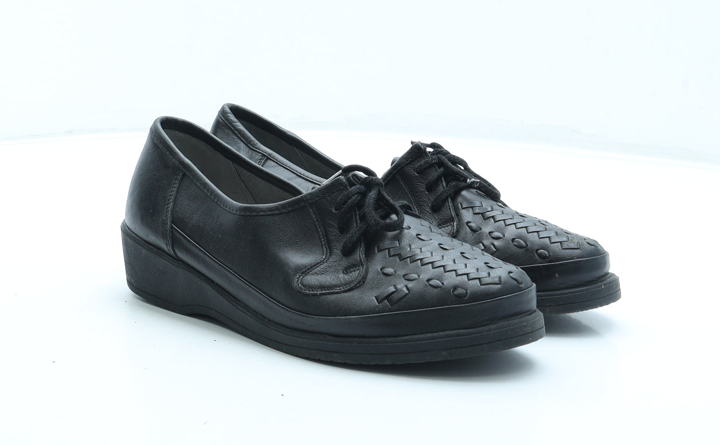 Pebe Womens Black Leather Loafer Flat UK 7