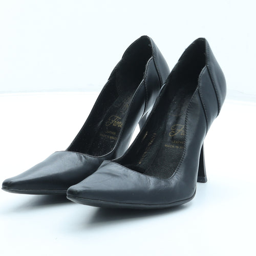 Fiore Womens Black Leather Court Heel UK 4 37
