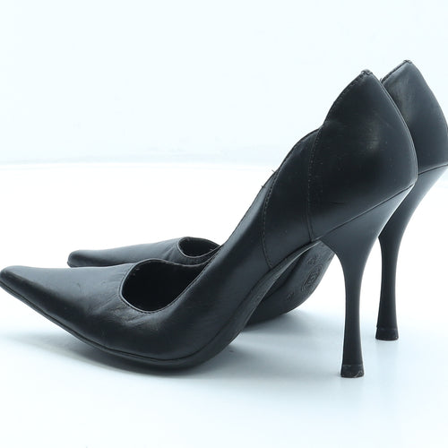 Fiore Womens Black Leather Court Heel UK 4 37