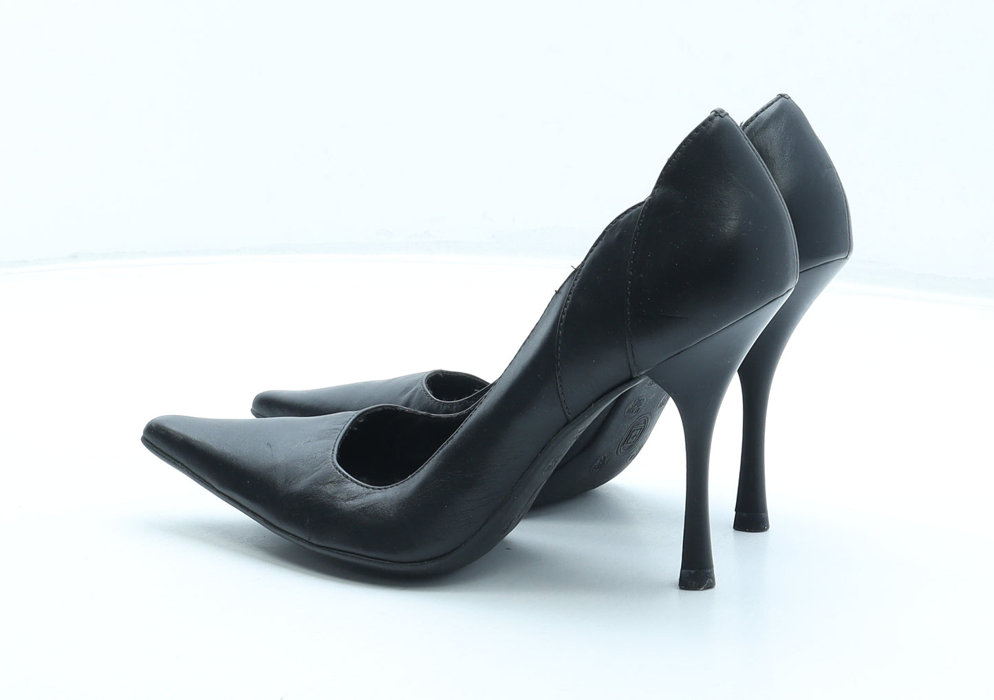 Fiore Womens Black Leather Court Heel UK 4 37