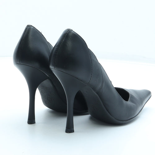 Fiore Womens Black Leather Court Heel UK 4 37