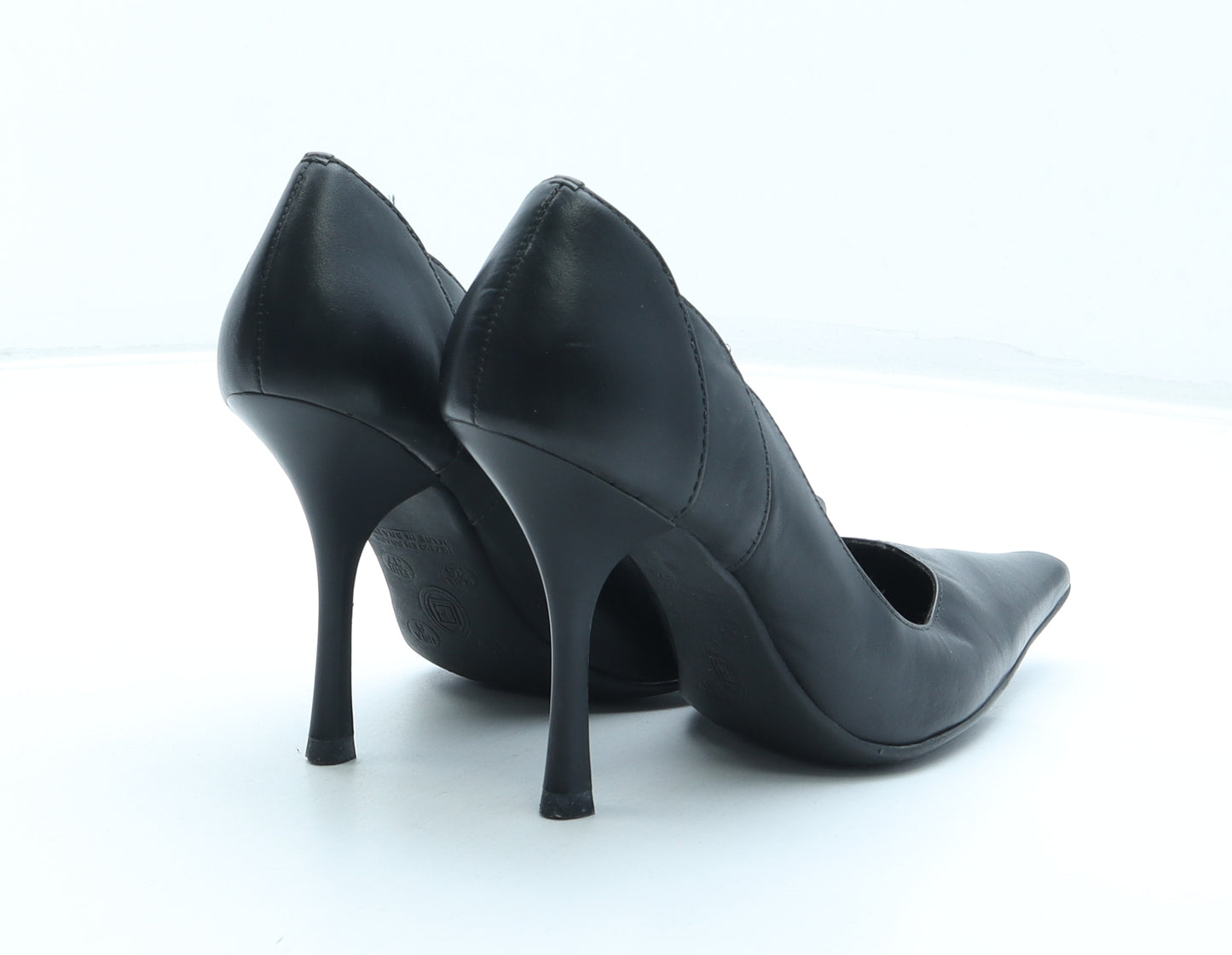 Fiore Womens Black Leather Court Heel UK 4 37