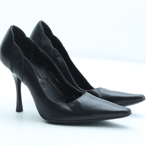 Fiore Womens Black Leather Court Heel UK 4 37