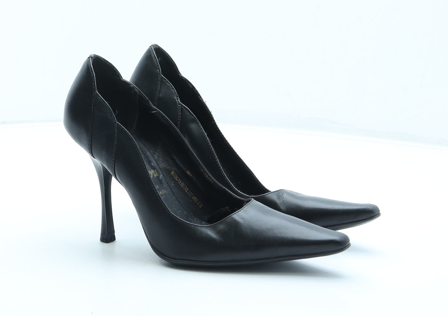 Fiore Womens Black Leather Court Heel UK 4 37