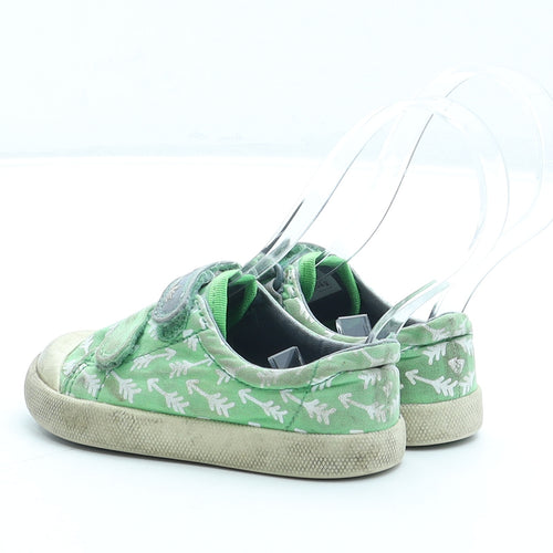 Clarks Boys Green Geometric Polyester Sneaker Trainer UK 5 22 6
