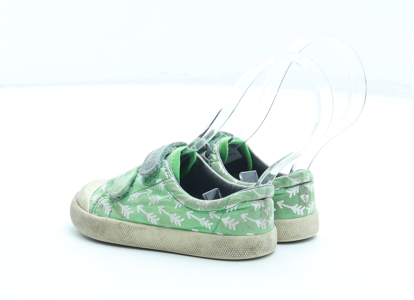 Clarks Boys Green Geometric Polyester Sneaker Trainer UK 5 22 6