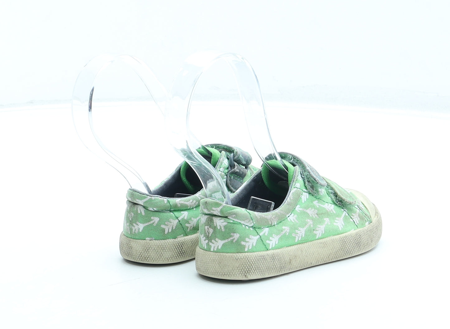 Clarks Boys Green Geometric Polyester Sneaker Trainer UK 5 22 6