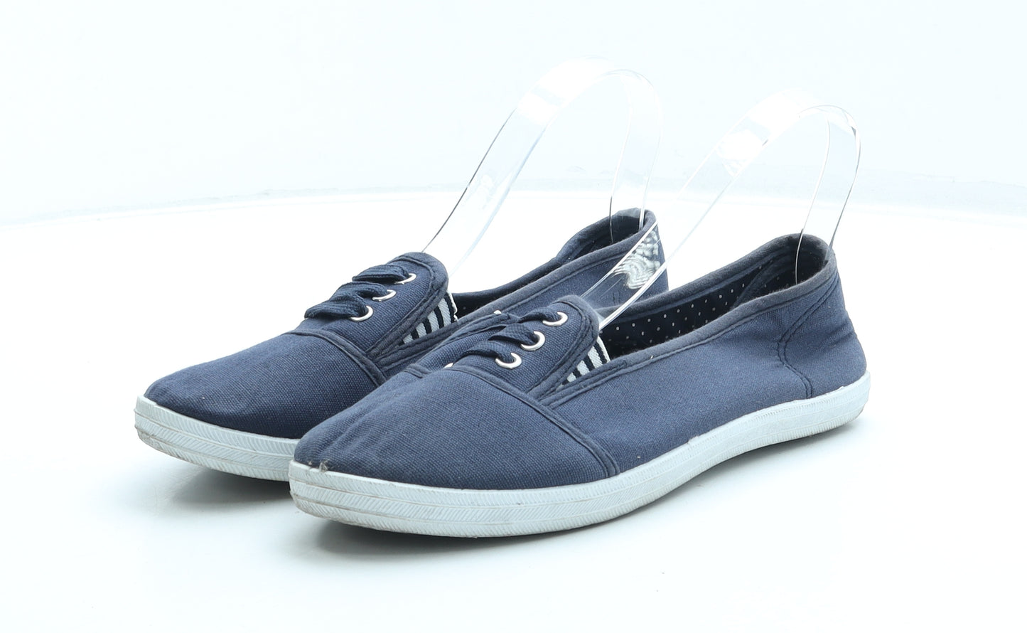Peacocks Womens Blue Polyester Flat UK 6