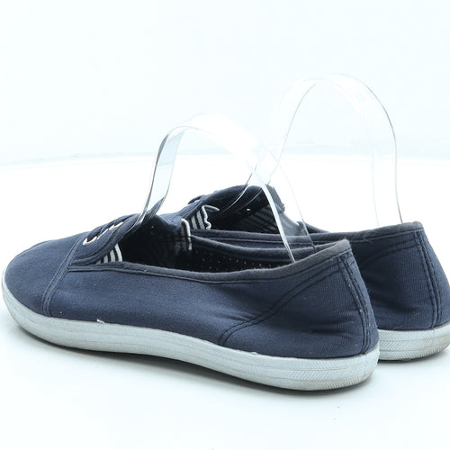 Peacocks Womens Blue Polyester Flat UK 6