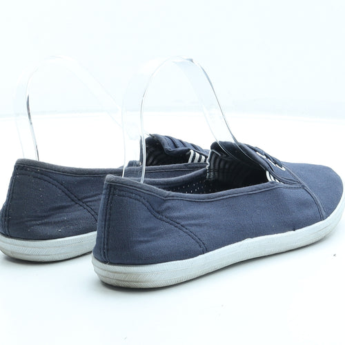 Peacocks Womens Blue Polyester Flat UK 6